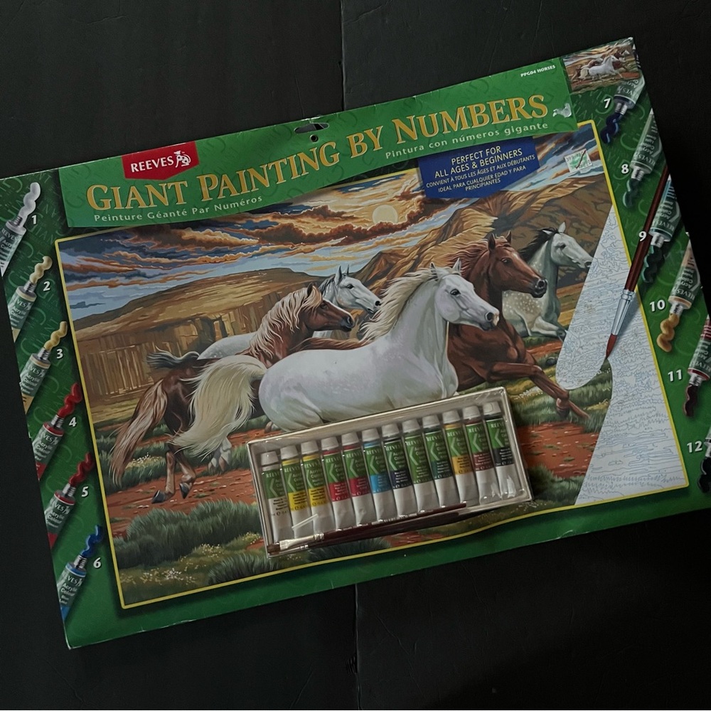 Horses Painting by Numbers Reeves Giant Art Kit Horses Large 17x24”